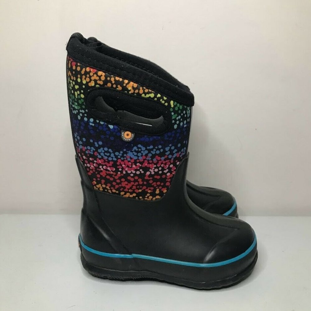 Bogs Classic Dab Rainbow Winter Boot Toddler 9 Pull On Insulated Waterproof